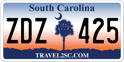 SC license plate ZDZ425