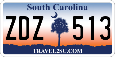 SC license plate ZDZ513