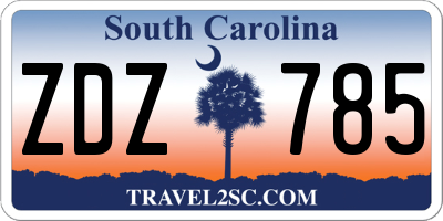 SC license plate ZDZ785