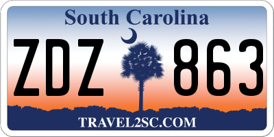 SC license plate ZDZ863