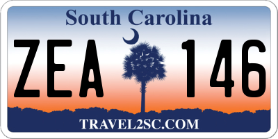 SC license plate ZEA146