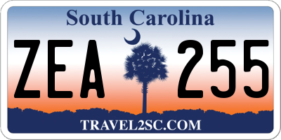 SC license plate ZEA255