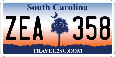 SC license plate ZEA358
