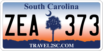 SC license plate ZEA373