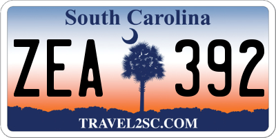 SC license plate ZEA392