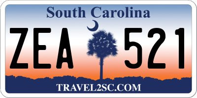 SC license plate ZEA521