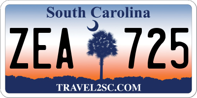 SC license plate ZEA725
