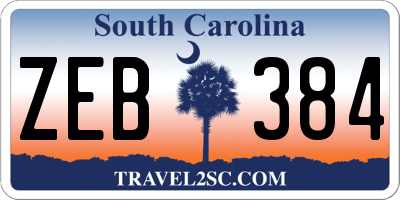 SC license plate ZEB384