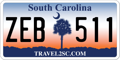 SC license plate ZEB511