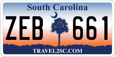 SC license plate ZEB661