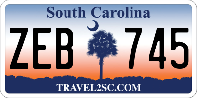 SC license plate ZEB745