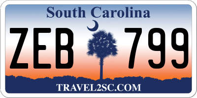 SC license plate ZEB799