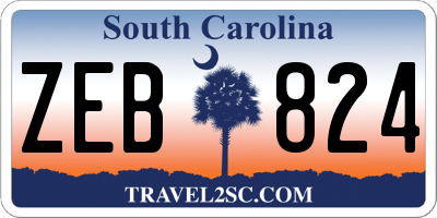 SC license plate ZEB824