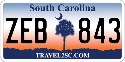 SC license plate ZEB843