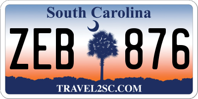 SC license plate ZEB876