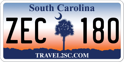 SC license plate ZEC180