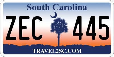 SC license plate ZEC445