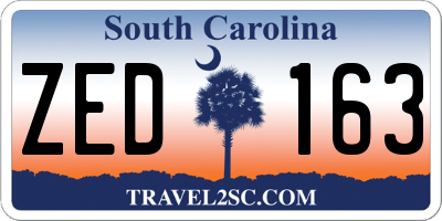 SC license plate ZED163