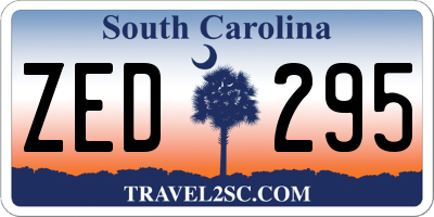 SC license plate ZED295