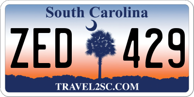 SC license plate ZED429