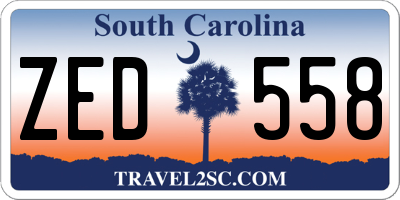 SC license plate ZED558
