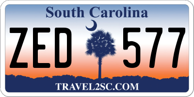SC license plate ZED577