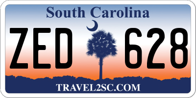 SC license plate ZED628