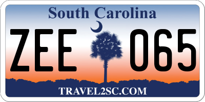 SC license plate ZEE065