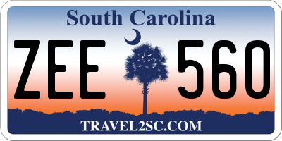 SC license plate ZEE560