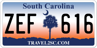 SC license plate ZEF616