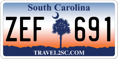 SC license plate ZEF691
