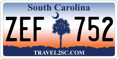 SC license plate ZEF752
