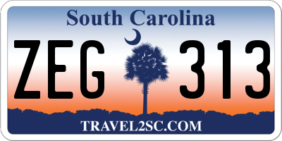 SC license plate ZEG313