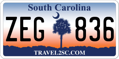SC license plate ZEG836