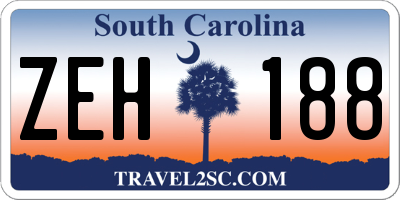 SC license plate ZEH188