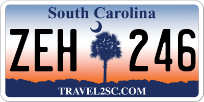 SC license plate ZEH246