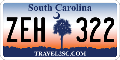 SC license plate ZEH322