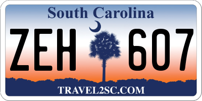 SC license plate ZEH607