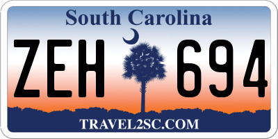 SC license plate ZEH694