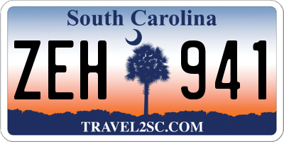 SC license plate ZEH941