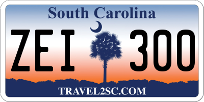 SC license plate ZEI300
