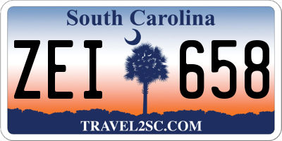 SC license plate ZEI658
