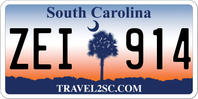 SC license plate ZEI914