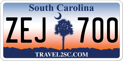 SC license plate ZEJ700