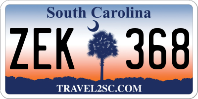 SC license plate ZEK368