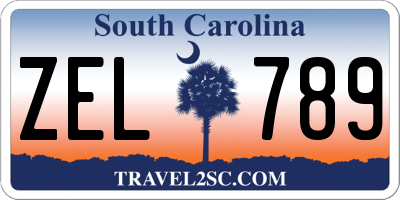 SC license plate ZEL789