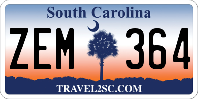 SC license plate ZEM364