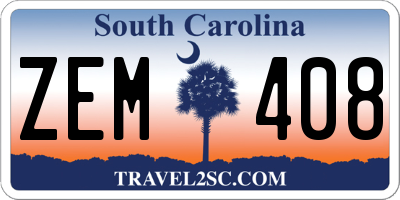 SC license plate ZEM408