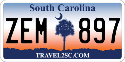 SC license plate ZEM897