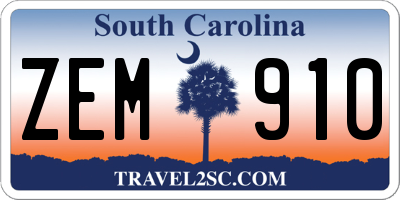 SC license plate ZEM910